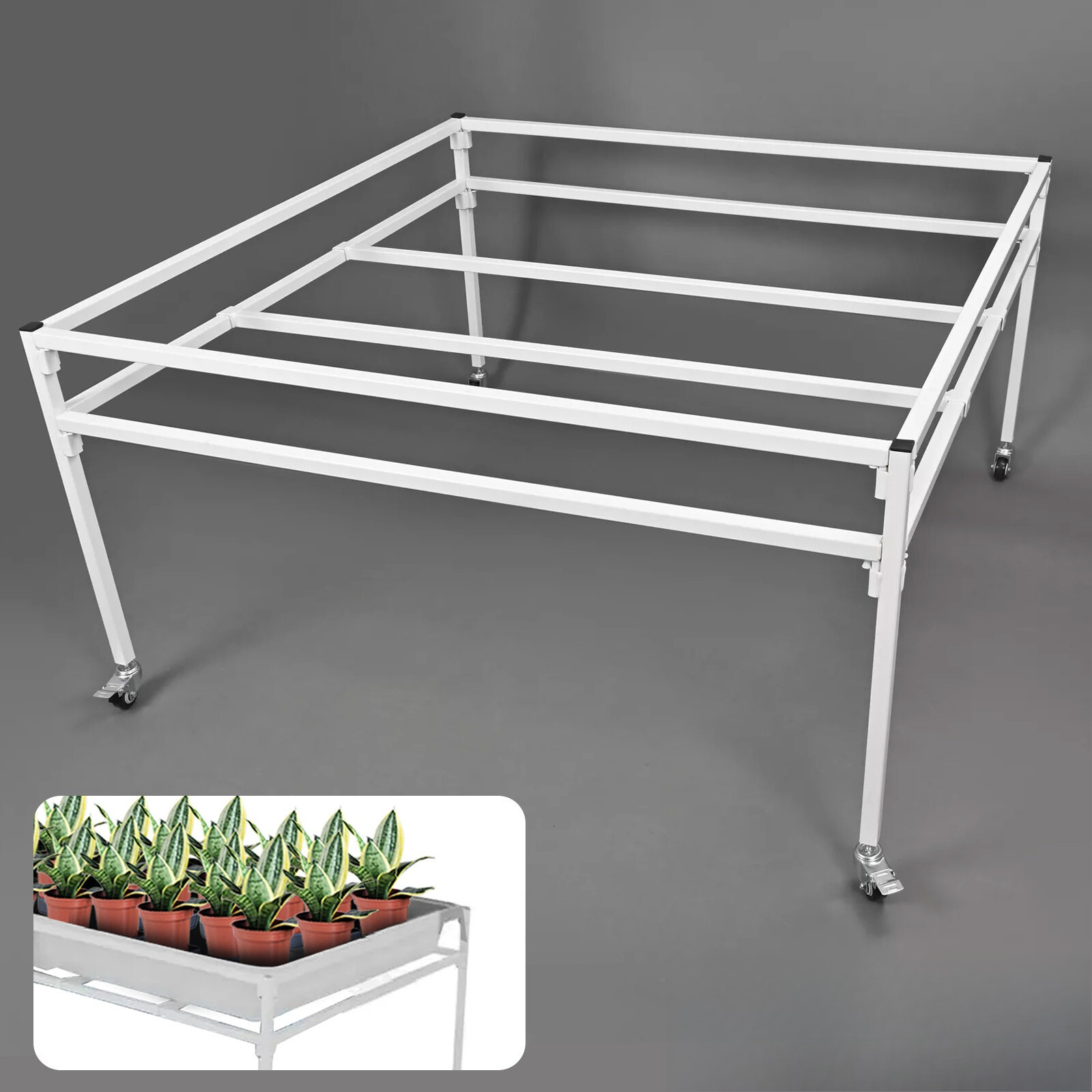 Flood Tray Table - 4.16フィート×4.33フィートの水耕栽培発芽トレイ用移動式水耕栽培テーブルスタンド（ホイール付き）