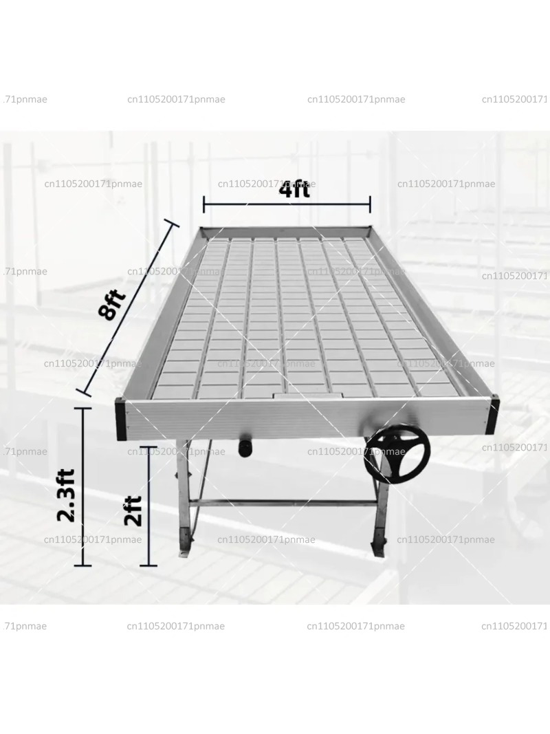 水耕栽培用ローリングベンチ栽培テーブル、スライド式温室ベンチ - Flood Tray Table のレビューと価格