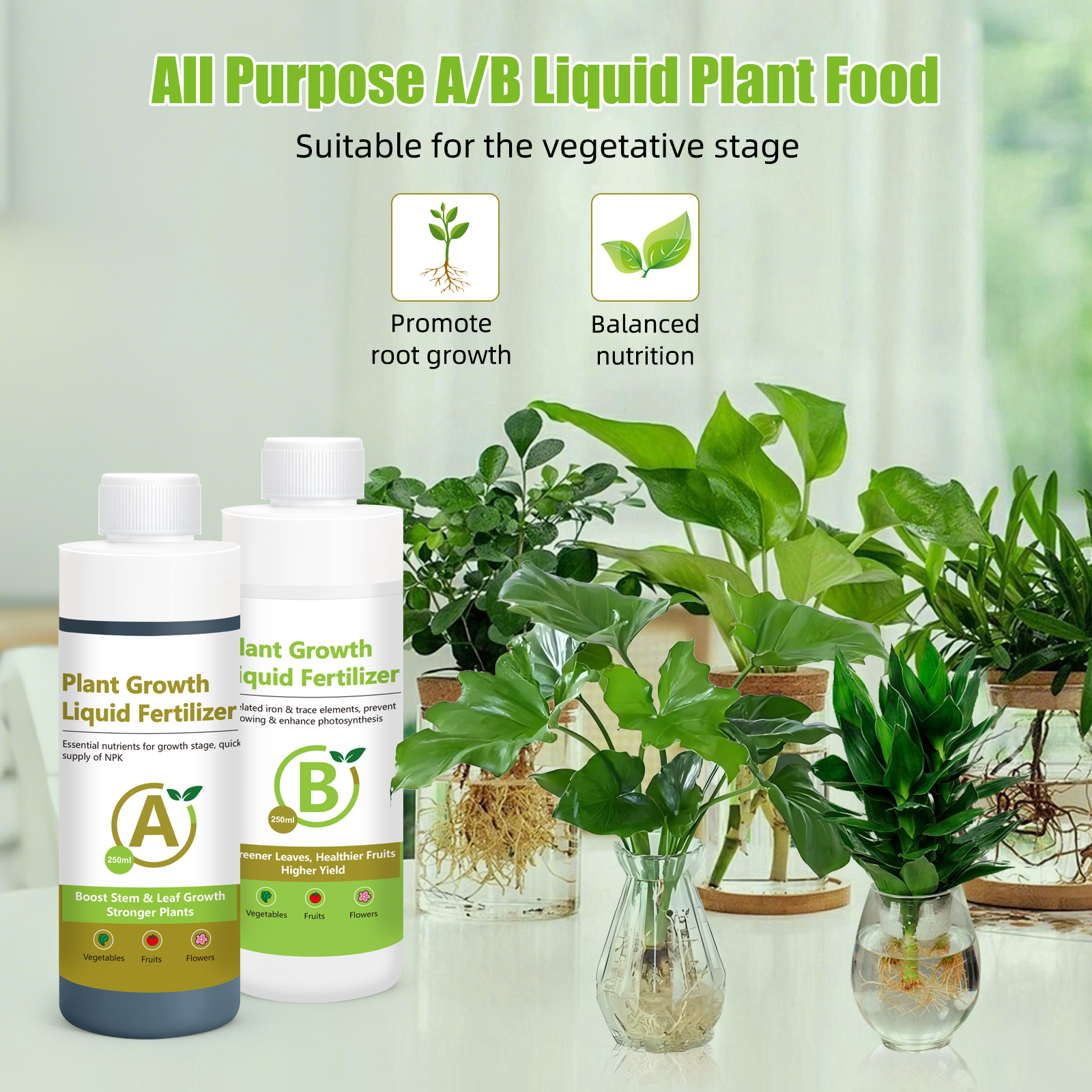 水耕栽培養液A B 植物成長液肥料、栄養生長期の水耕栽培植物 - Nutrient Solution Ab のレビューと価格