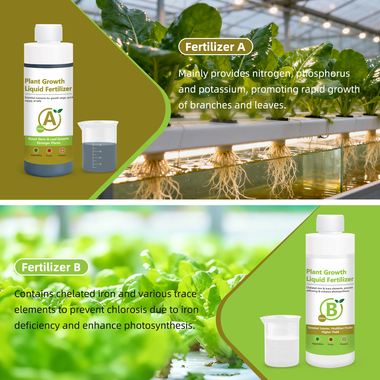 水耕栽培養液A B 植物成長液肥料、栄養生長期の水耕栽培植物 - Nutrient Solution Ab のレビューと価格