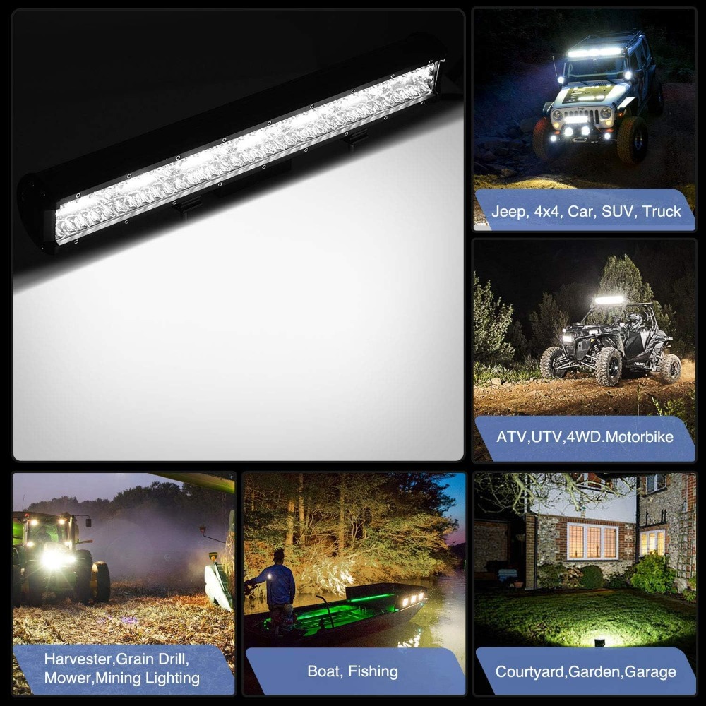 Nilight 20'コンボLEDライトバーセット ドライビ - Flood Tray Table のレビューと価格