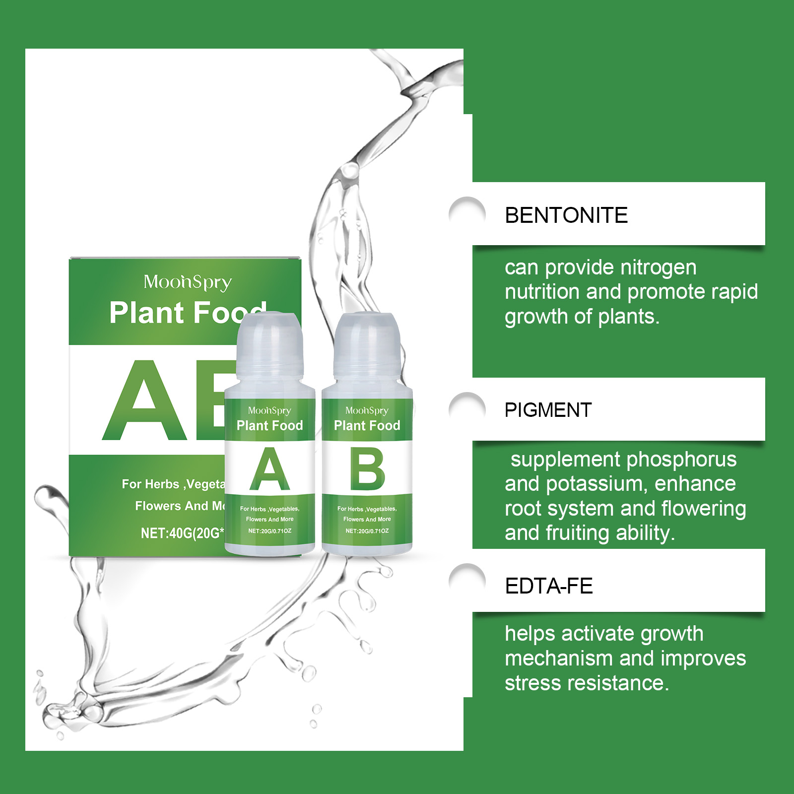 ムーンスプリ 水耕栽培養液 AB 二液式 - 花、野菜、果物 - Nutrient Solution Ab のレビューと価格