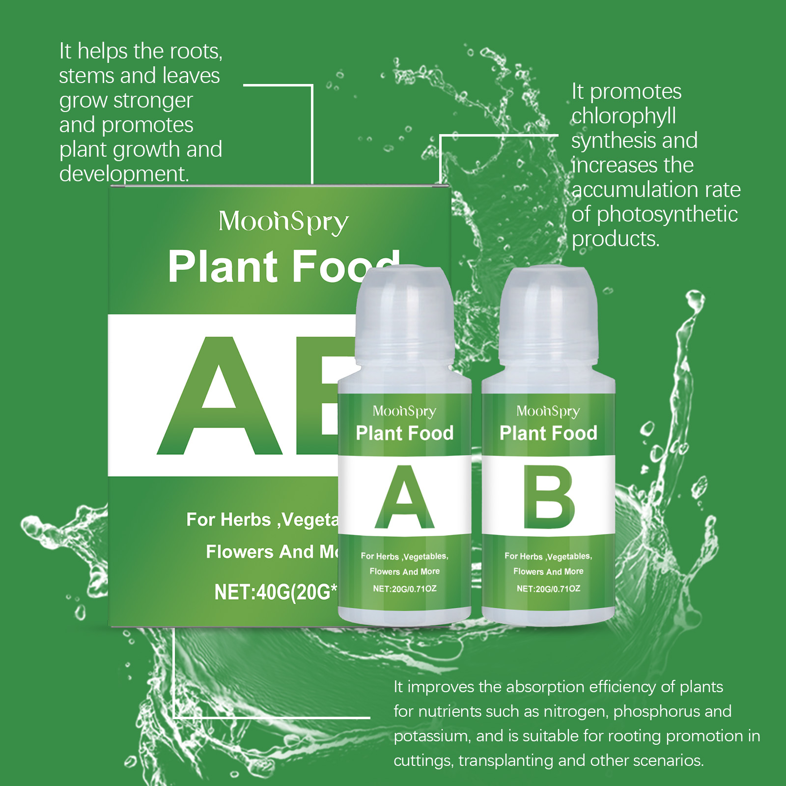 ムーンスプリ 水耕栽培養液 AB 二液式 - 花、野菜、果物 - Nutrient Solution Ab のレビューと価格